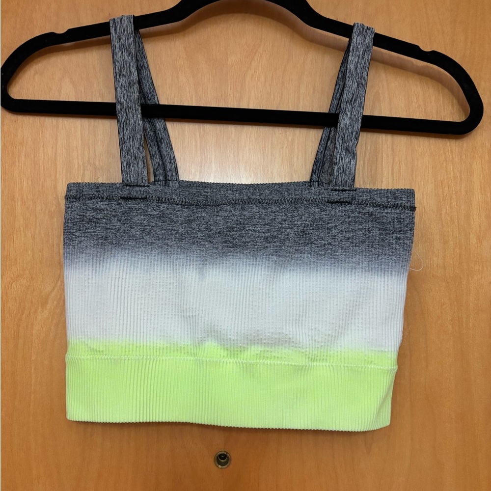 No Boundaries Neon Yellow, Gray, White Ombré Tube Top